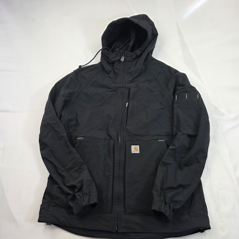 Carhartt Super Dux Jacket Womens Small Black Rain Defender Hooded Softshell